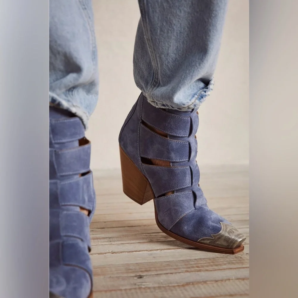 FREE PEOPLE Women’s BRAYDEN Fisherman Western Booties Snip Toe New Size 6